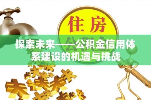 砀山探索未来——公积金信用体系建设的机遇与挑战