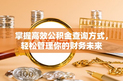 砀山掌握高效公积金查询方式，轻松管理你的财务未来